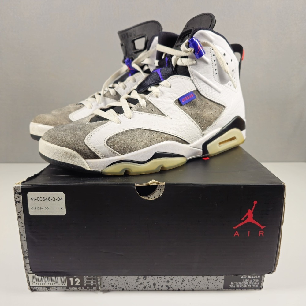 Air Jordan 6 Retro LTR Flint CI3125-100‎ Men's Size 12 White Concord 2018 w/ Box